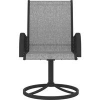 Berkfield Home Garden Swivel Chairs 2 pcs Textilene & Steel Grey