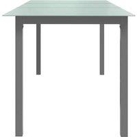 Berkfield Home Garden Table Light Grey 190x90x74 cm Aluminium & Glass | Size: 190 x 90 x 74 cm