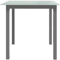Berkfield Home Garden Table Light Grey 80x80x74 cm Aluminium & Glass | Size: 80 x 80 x 74 cm