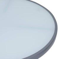 Berkfield Home Garden Table Light Grey 80 cm Steel & Glass