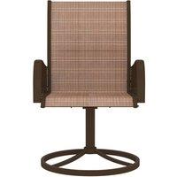Berkfield Home Garden Swivel Chairs 2 pcs Textilene & Steel Brown