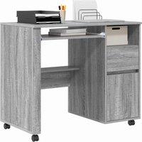 Berkfield Home Grey Computer Desk Grey Sonoma Engineered Wood Medium