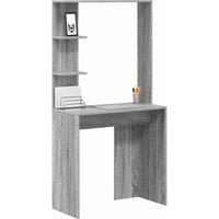 Berkfield Home Grey Computer Desk Grey Sonoma Engineered Wood Compact
