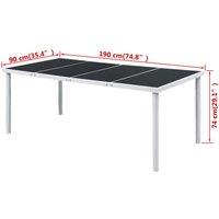 Berkfield Home Garden Table 190x90x74 cm Black Steel in Grey | Size: 190 x 90 x 74 cm