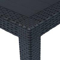 Berkfield Home Garden Table Anthracite 79x79x72 cm Plastic Rattan Look in Black | Size: 79 x 79 x 72 cm