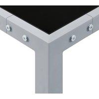 Berkfield Home Garden Table 130x130x72 cm Grey Steel & Glass | Size: 130 x 130 x 72 cm