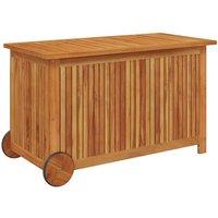 Berkfield Home Garden Storage Box with Wheels 90x50x58 cm Solid Wood Acacia in Brown | Size: 90 x 50 x 58 cm
