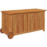 Berkfield Home Garden Storage Box with Wheels 113x50x58 cm Solid Wood Acacia in Brown | Size: 113 x 50 x 58 cm