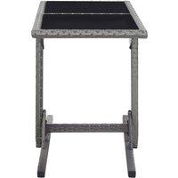 Berkfield Home Garden Table Anthracite 110x53x72 cm Glass & Poly Rattan in Grey | Size: 110 x 53 x 72 cm