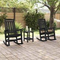 Berkfield Home Garden Rocking Chairs 2 pcs Black 70x92x107.5 cm HDPE