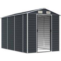 Berkfield Home Garden Shed Anthracite 191x300x198 cm Galvanised Steel in Dark Grey | Size: 191 x 300 x 198 cm