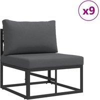 Berkfield Home Garden Sofa Set 14 pcs Black 70 x 70 x 32 cm Aluminium
