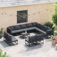 Berkfield Home Garden Sofa Set 13 pcs Black 70 x 70 x 32 cm Aluminium