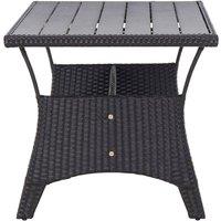 Berkfield Home Garden Table Black 120x70x66 cm Poly Rattan | Size: 120 x 70 x 66 cm