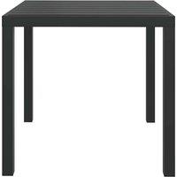 Berkfield Home Garden Table Black 80x80x74 cm Aluminium & WPC | Size: 80 x 80 x 74 cm