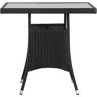 Berkfield Home Garden Table Black 80x80x74 cm Poly Rattan | Size: 80 x 80 x 74 cm