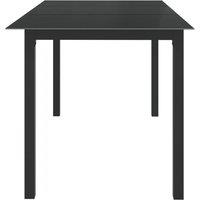 Berkfield Home Garden Table Black 150x90x74 cm Aluminium & Glass | Size: 150 x 90 x 74 cm