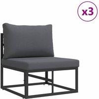 Berkfield Home Garden Sofa Set with Cushion with Pillow 5 pcs Black Aluminium