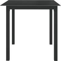 Berkfield Home Garden Table Black 80x80x74 cm Aluminium & Glass | Size: 80 x 80 x 74 cm