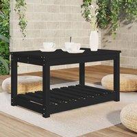 Berkfield Home Garden Table Black 82.5x50.5x45 cm Solid Wood Pine