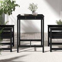 Berkfield Home Garden Table Black 82.5x82.5x110 cm Solid Wood Pine