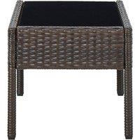 Berkfield Home Garden Table Brown 75x40x37 cm Poly Rattan | Size: 75 x 40 x 37 cm