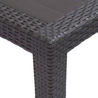 Berkfield Home Garden Table Brown 150x90x72 cm Plastic Rattan Look | Size: 150 x 90 x 72 cm