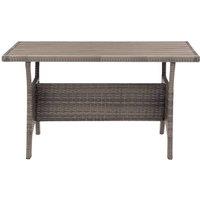 Berkfield Home Garden Table Grey 120x70x66 cm Poly Rattan | Size: 120 x 70 x 66 cm