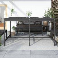 Berkfield Home Garden Table Grey 203.5x90x110 cm Solid Wood Pine