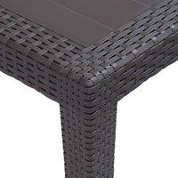 Berkfield Home Garden Table Brown 79x79x72 cm Plastic Rattan Look | Size: 79 x 79 x 72 cm
