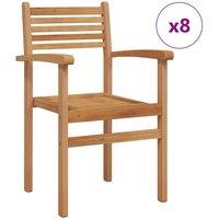 Berkfield Home Garden Stacking Chairs 8 pcs Brown 55.5 x 55.5 x 90 cm