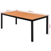 Berkfield Home Garden Table Brown 185x90x74 cm Aluminium & WPC | Size: 185 x 90 x 74 cm