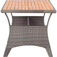 Berkfield Home Garden Table Grey 120x70x66 cm Solid Acacia Wood | Size: 120 x 70 x 66 cm