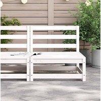Berkfield Home Garden Sofa Armless White 70x70x67 cm Solid Wood Pine | Size: 70 x 70 x 67 cm