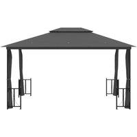 Berkfield Home Gazebo with Sidewalls&Double Roofs 3x4 m Anthracite in Charcoal