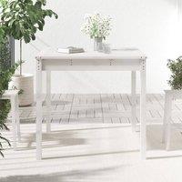 Berkfield Home Garden Table White 82.5x82.5x76 cm Solid Wood Pine