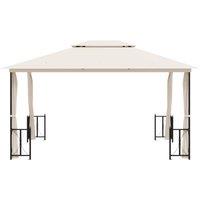 Berkfield Home Gazebo with Sidewalls&Double Roofs 3x4 m Cream in Beige