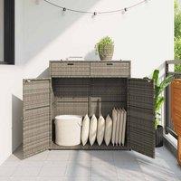 Berkfield Home Garden Storage Cabinet Grey 105x55x113 cm Poly Rattan | Size: 105 x 55 x 113 cm