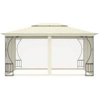 Berkfield Home Gazebo with Nets 300x400x265 cm Cream in Beige | Size: 300 x 400 x 265 cm