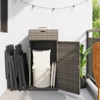 Berkfield Home Garden Storage Cabinet Grey 55x55x111 cm Poly Rattan | Size: 55 x 55 x 111 cm