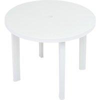 Berkfield Home Garden Table White 89 cm Plastic