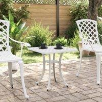 Berkfield Home Garden Table White 53x53x53 cm Cast Aluminium | Size: 53 x 53 x 53 cm