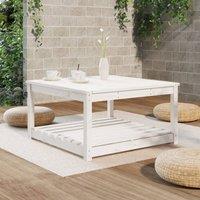 Berkfield Home Garden Table White 82.5x82.5x45 cm Solid Wood Pine