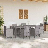 Berkfield Home Garden Table Light Grey 200x100x73 cm Poly Rattan | Size: 200 x 100 x 73 cm