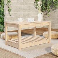 Berkfield Home Garden Table 82.5x50.5x45 cm Solid Wood Pine in Light Tan
