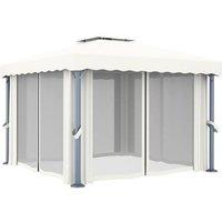 Berkfield Home Gazebo with Curtain 3x3 m Cream White Aluminium