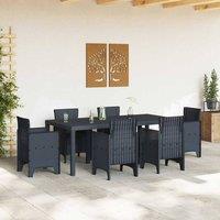 Berkfield Home Garden Table Anthracite 200x100x73 cm Poly Rattan in Charcoal | Size: 200 x 100 x 73 cm