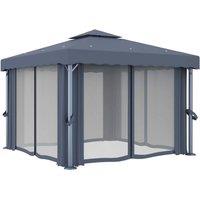 Berkfield Home Gazebo with Curtain 3x3 m Anthracite Aluminium in Dark Grey