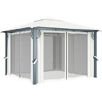 Berkfield Home Gazebo with Curtain 300x300 cm Cream Aluminium