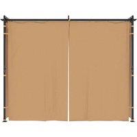 Berkfield Home Gazebo with Curtains 3x3 m Taupe Steel in Beige
